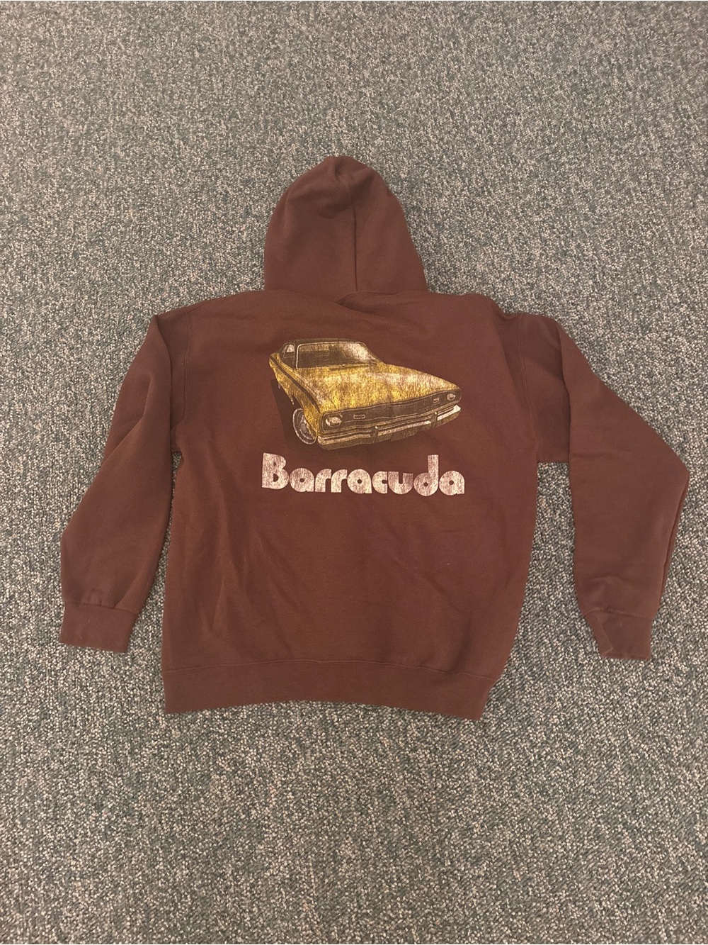 Urban Outfitters Brown Hoodie with Gold Car Graphic